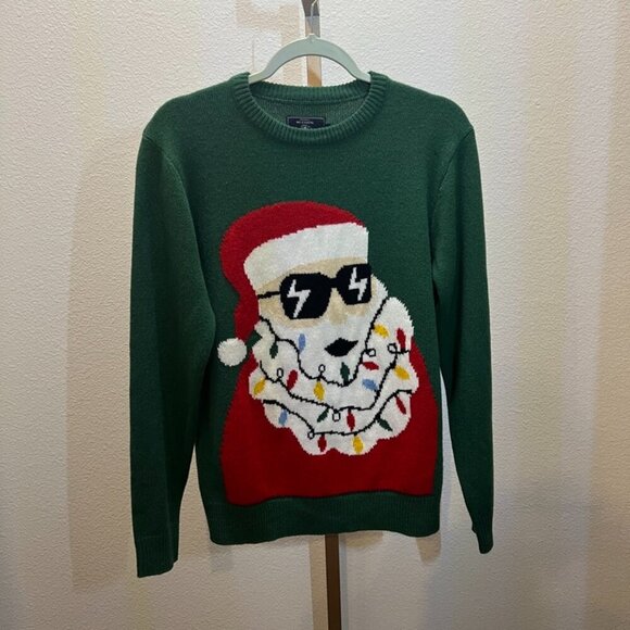 Ugly Christmas Sweater Small Holiday Pullover Cool Yule SantaMo Casual Original - Picture 1 of 7